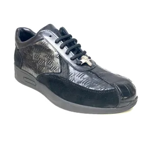 Mauri M770 Black Pony Hair Suede Crocodile Sneakers