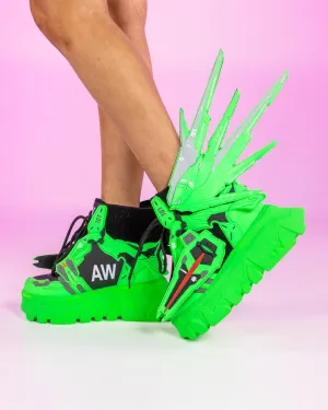 Mean Green Platform Wedge Sneakers