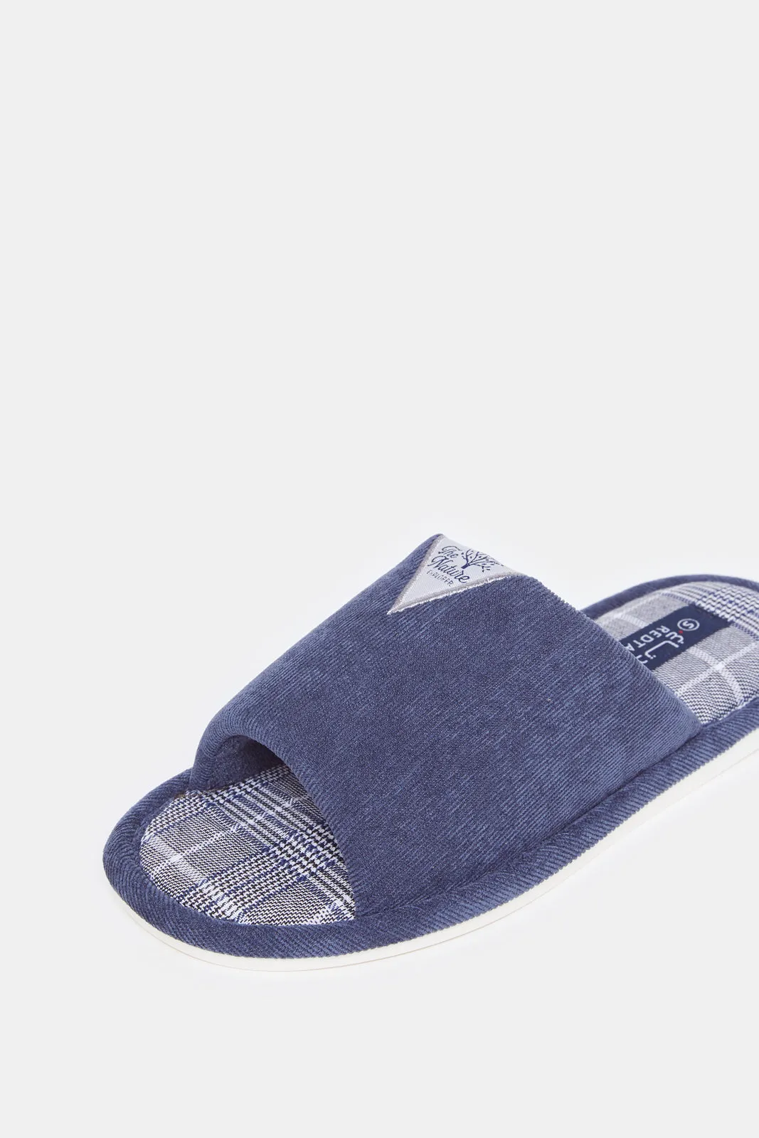 Men Navy Textured Solid Slipper