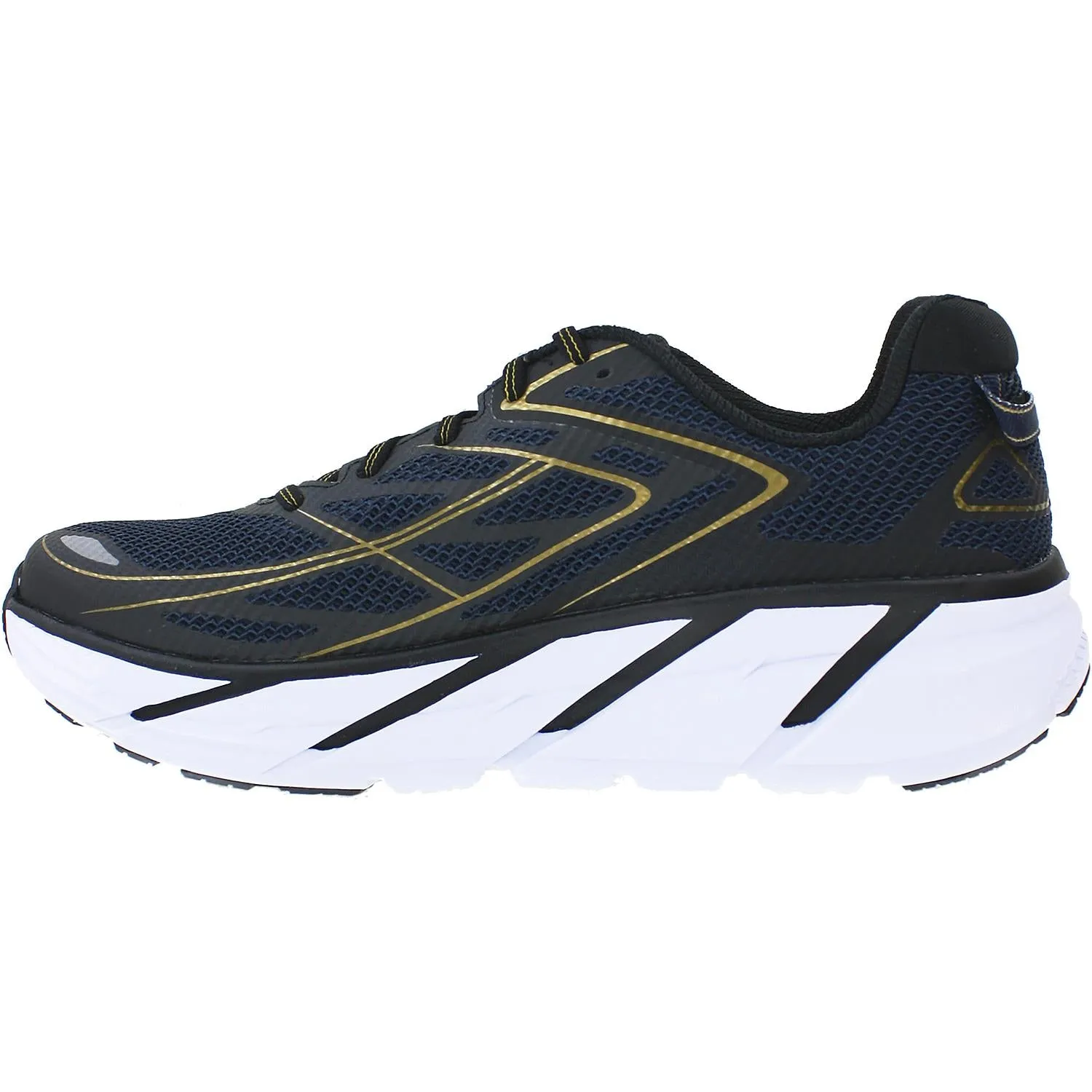 Men's Hoka One One Clifton 3 Midnight Navy/Metallic Gold Mesh