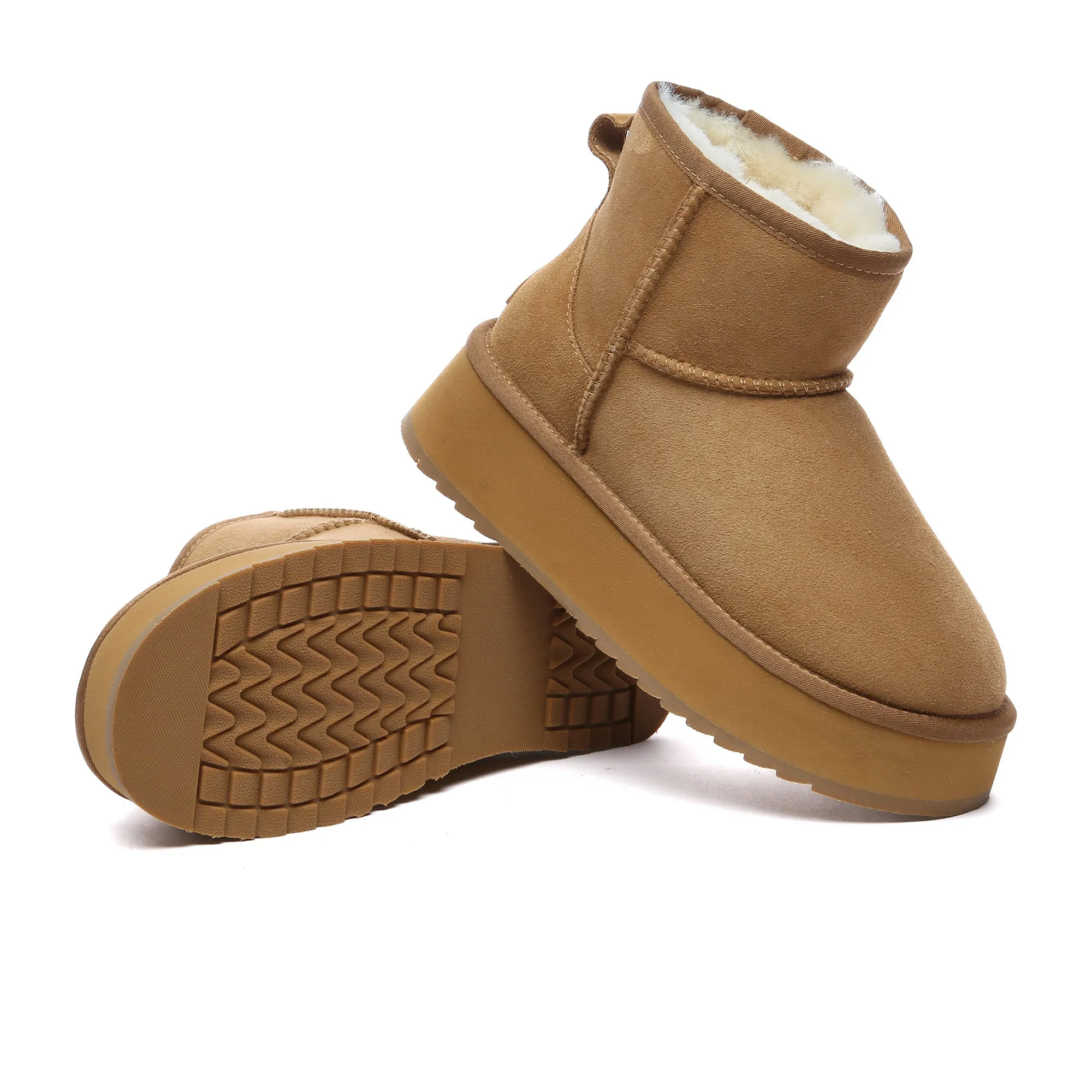 Mini Platform Sheepskin Winter Boots