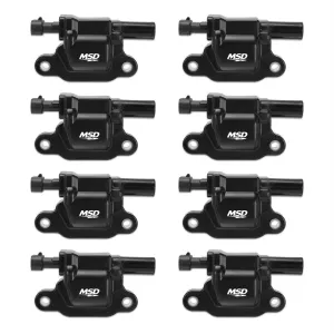 MSD Blaster Ignition Coil Pack - Coil-On-Plug - Black - GM LS-Series - (Set of 8)