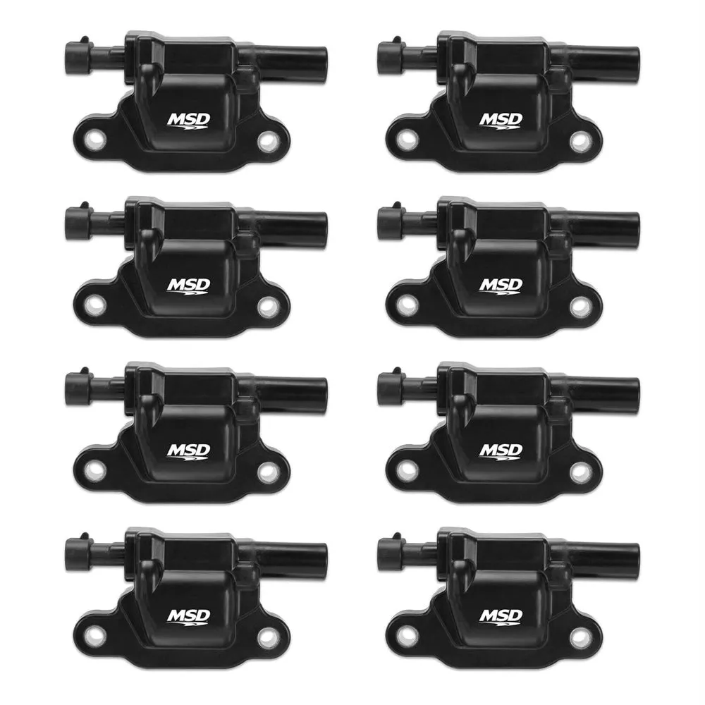 MSD Blaster Ignition Coil Pack - Coil-On-Plug - Black - GM LS-Series - (Set of 8)