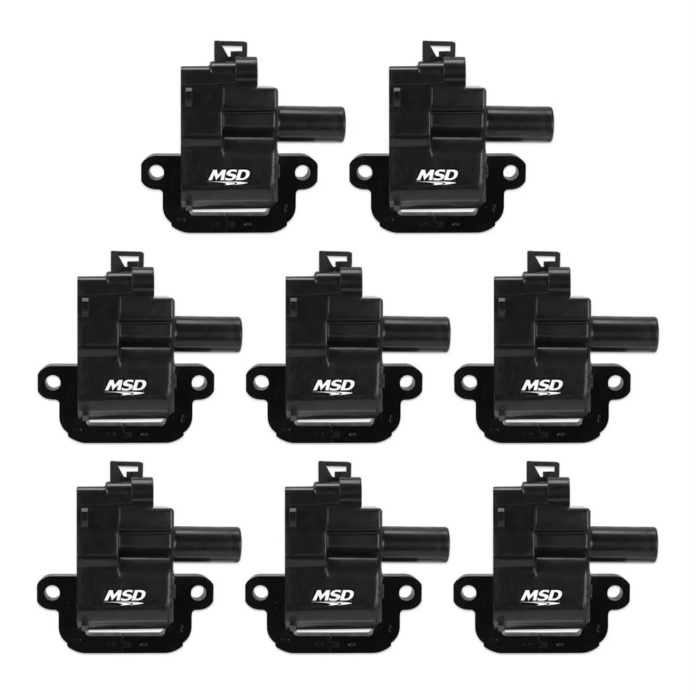 MSD Blaster Ignition Coil Pack - Female Socket - Black - GM LS-Series (Set of 8)