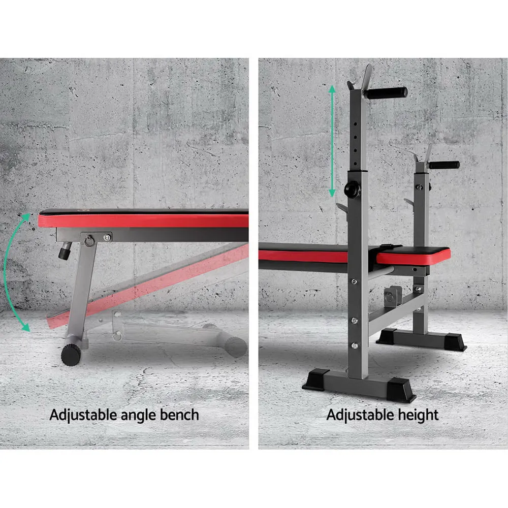 Multi-Level Weight Bench Squat Rack 200kg Capacity Everfit