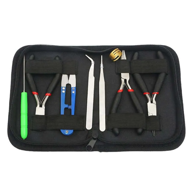 Multifunctional DIY handmade pliers oblique mouth sharp cut pliers mini pliers jewelry eight pieces set storage kit