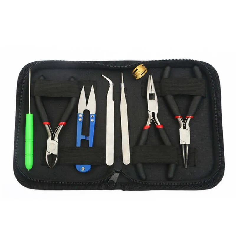 Multifunctional DIY handmade pliers oblique mouth sharp cut pliers mini pliers jewelry eight pieces set storage kit