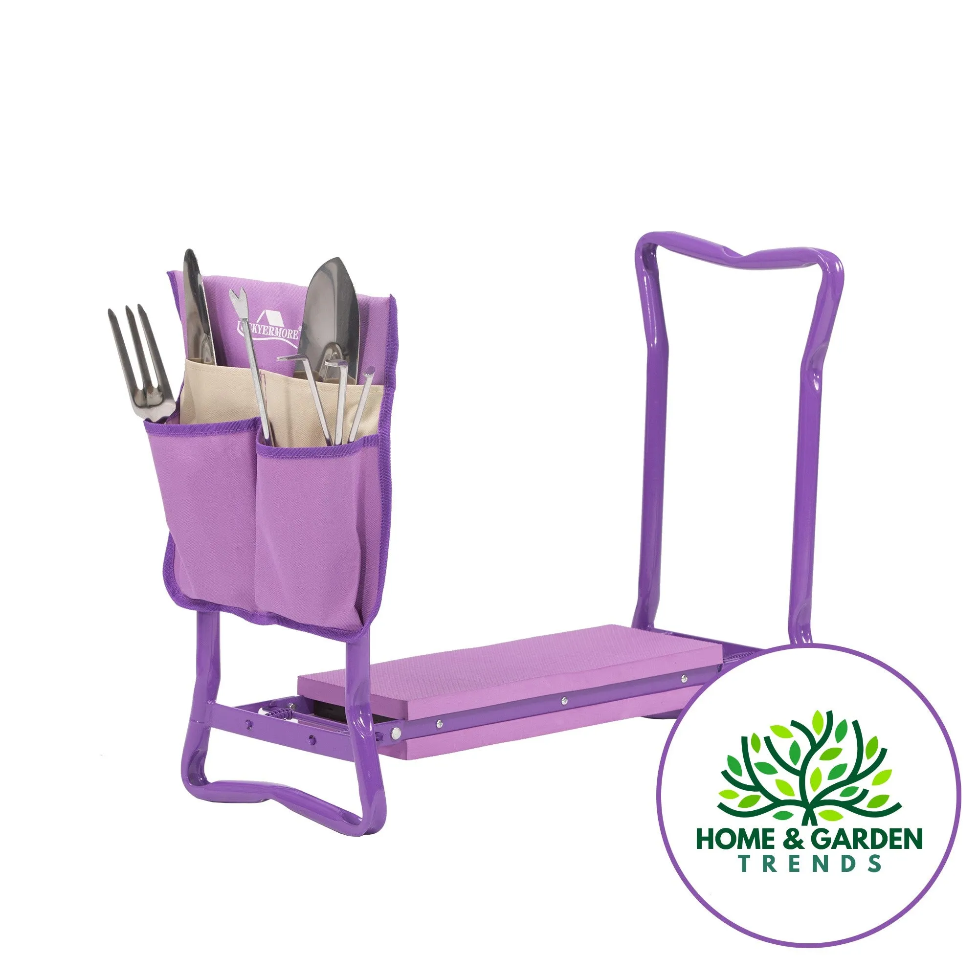 Multifunctional Lavender Garden Kneeler & Seat with Gloves