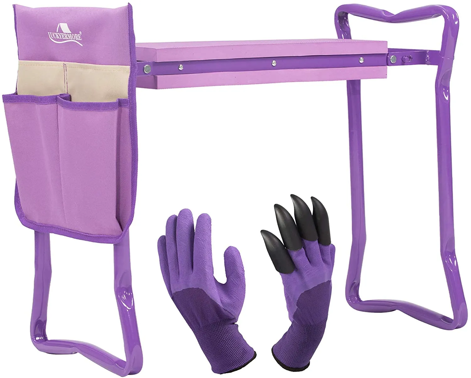 Multifunctional Lavender Garden Kneeler & Seat with Gloves