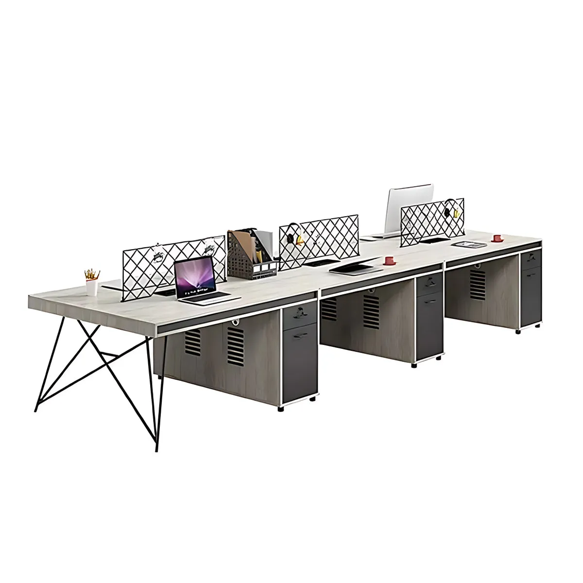 Multifunctional Modular Minimalist Employee Desk with Stable Leg Design