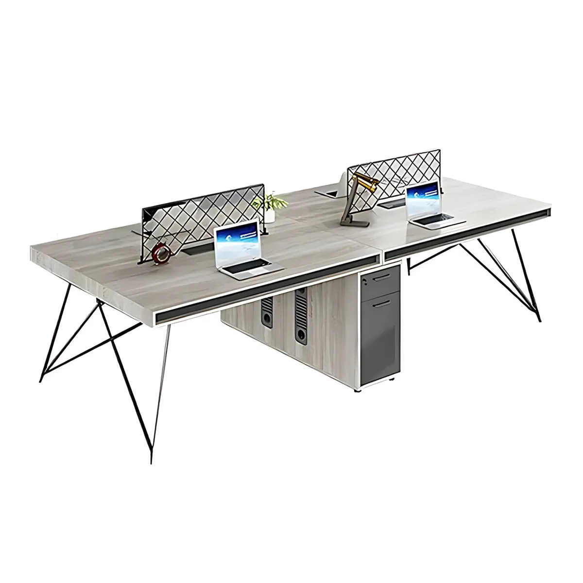 Multifunctional Modular Minimalist Employee Desk with Stable Leg Design