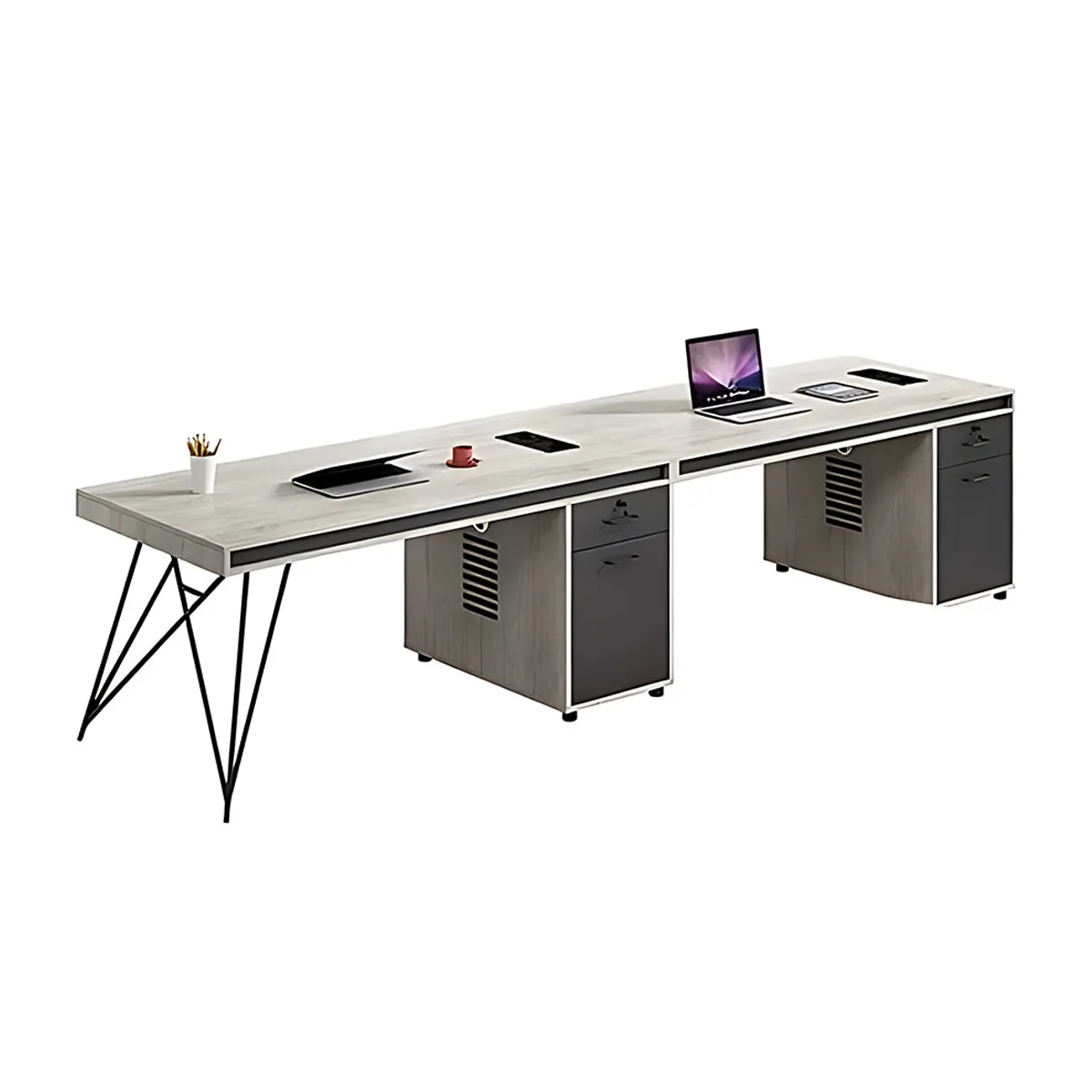 Multifunctional Modular Minimalist Employee Desk with Stable Leg Design