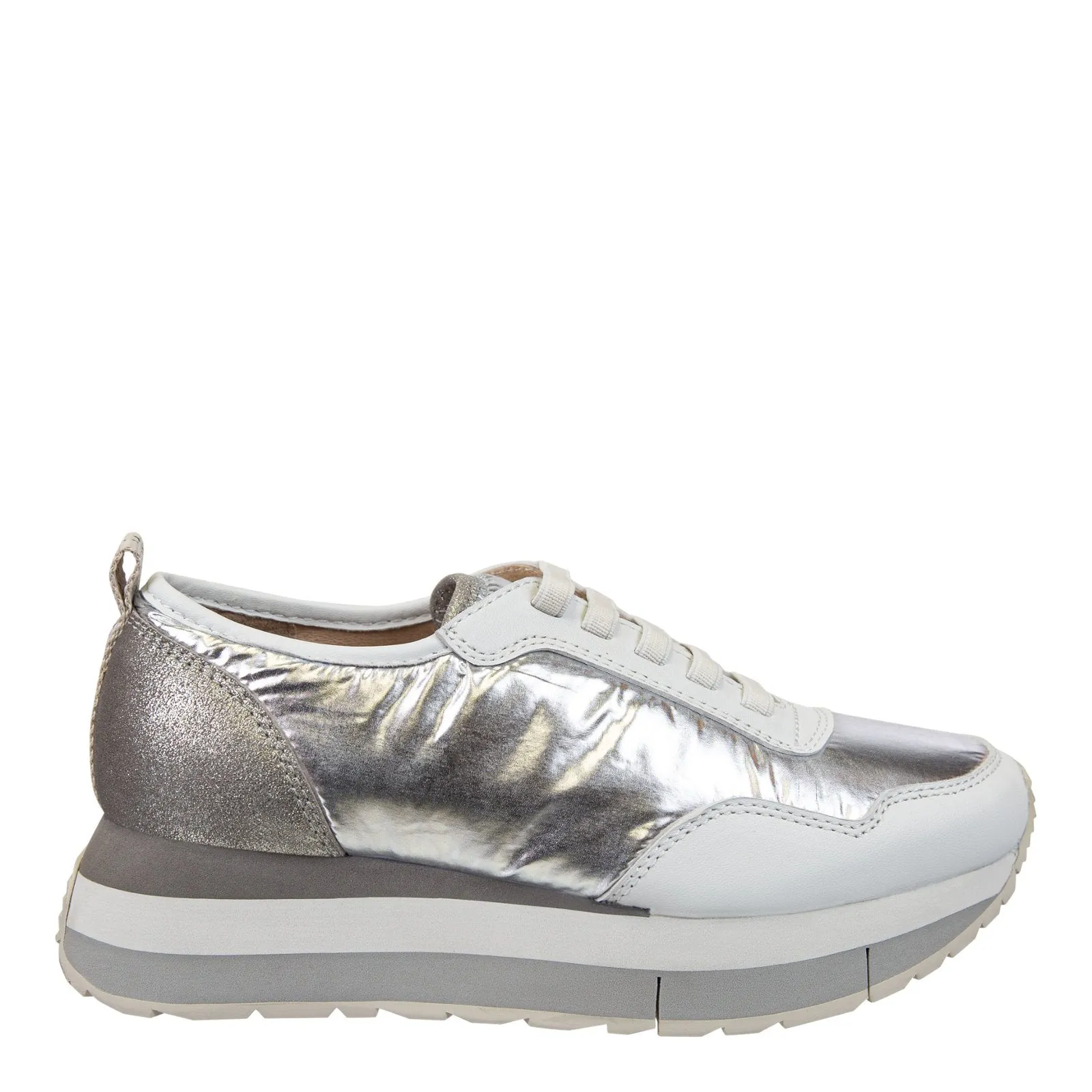 Naked Feet: KINETIC in SILVER Platform Sneakers