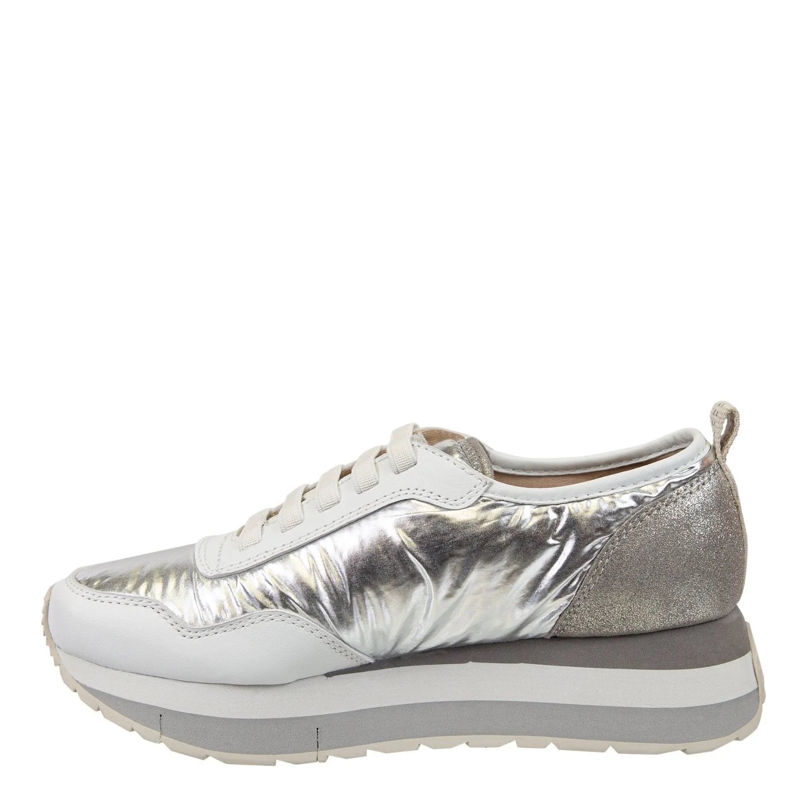 Naked Feet: KINETIC in SILVER Platform Sneakers