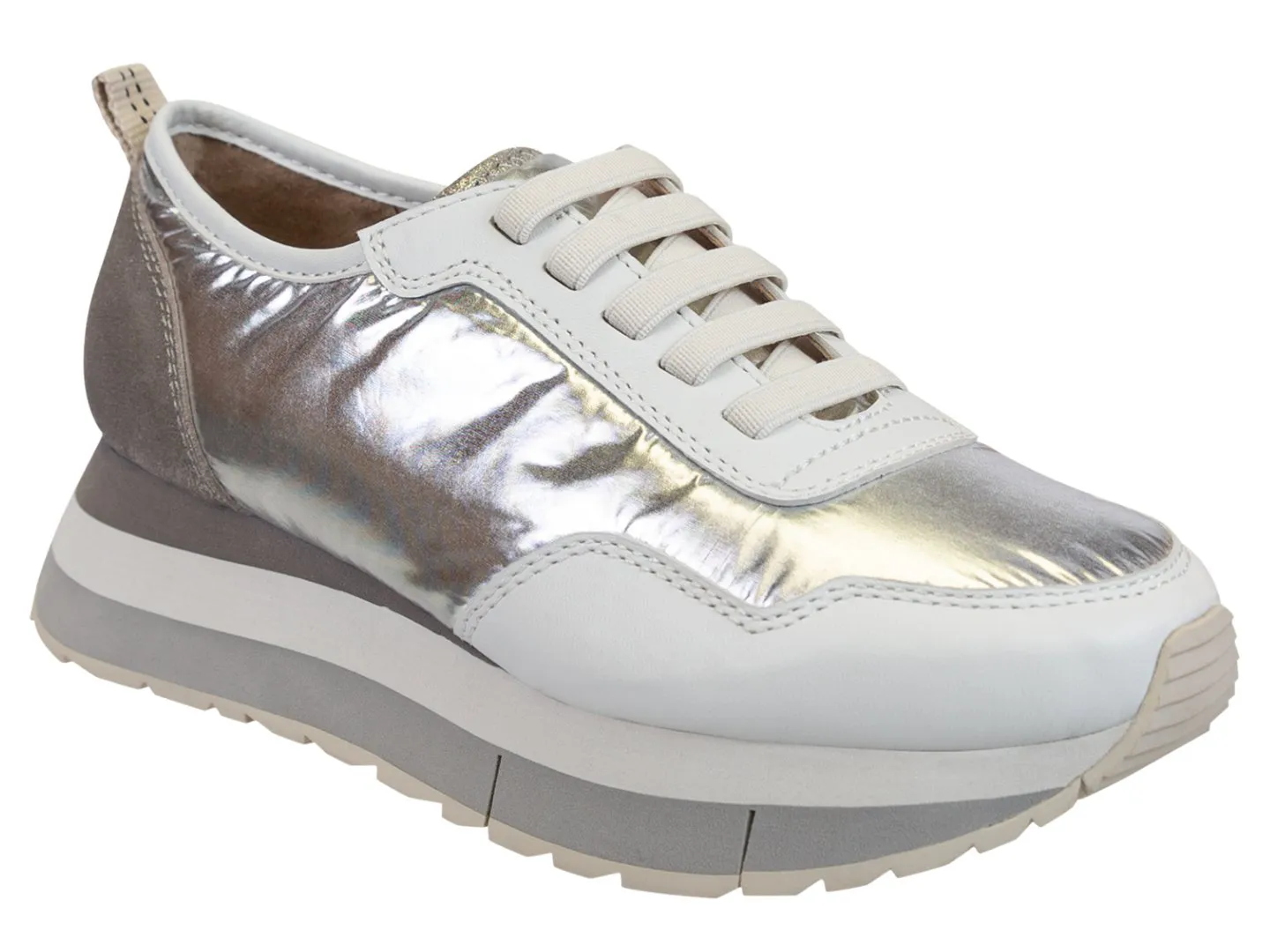 Naked Feet: KINETIC in SILVER Platform Sneakers