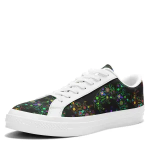 Neon Floral Buffalos Aapisi Low Top Canvas Shoes White Sole