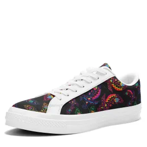 Neon Floral Eagles Aapisi Low Top Canvas Shoes White Sole