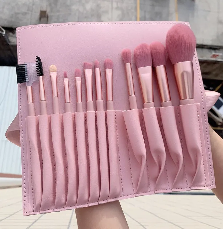 New 7 12 naked pink makeup brush set Nordic INS loose powder eye shadow brush beauty makeup tool spot