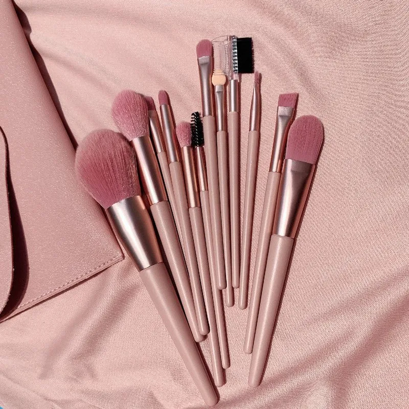 New 7 12 naked pink makeup brush set Nordic INS loose powder eye shadow brush beauty makeup tool spot