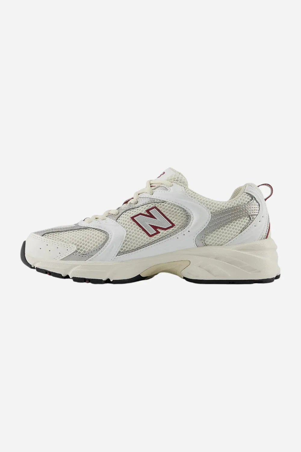 New Balance 530 Sneakers in Sea Salt with White and Mercury Red (MR530SZ)