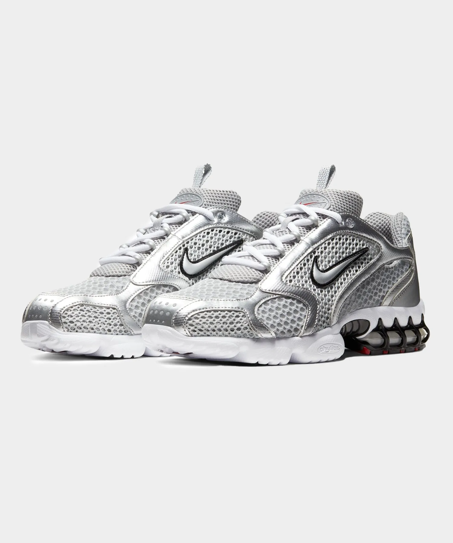 Nike Air Zoom Spiridon Cage in Smoke Grey / Metallic Silver