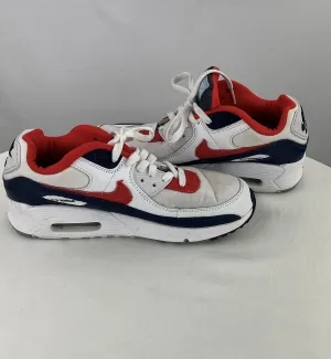 NIKE Boy's Air Max 90 Red White Blue Sneakers Size 6.5Y