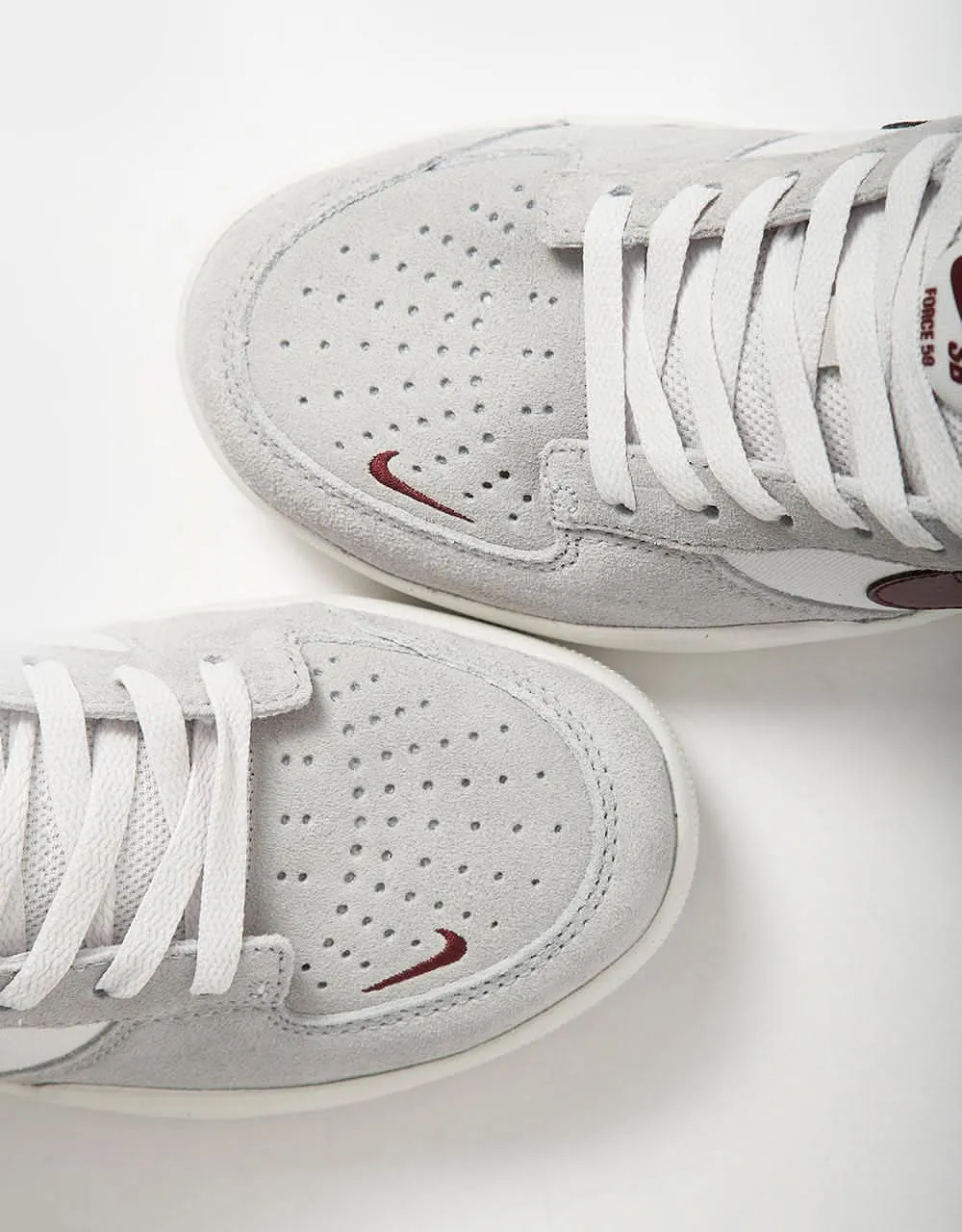 Nike SB Force 58 Skate Shoes - Platinum Tint/Dark Team Red-Wolf Grey