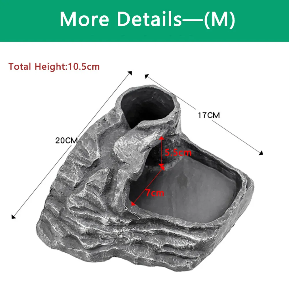 OMEM Turtle Hiding Place Cave Humidification Resin Rock Terrace Climbing Ladder Habitat Decoration