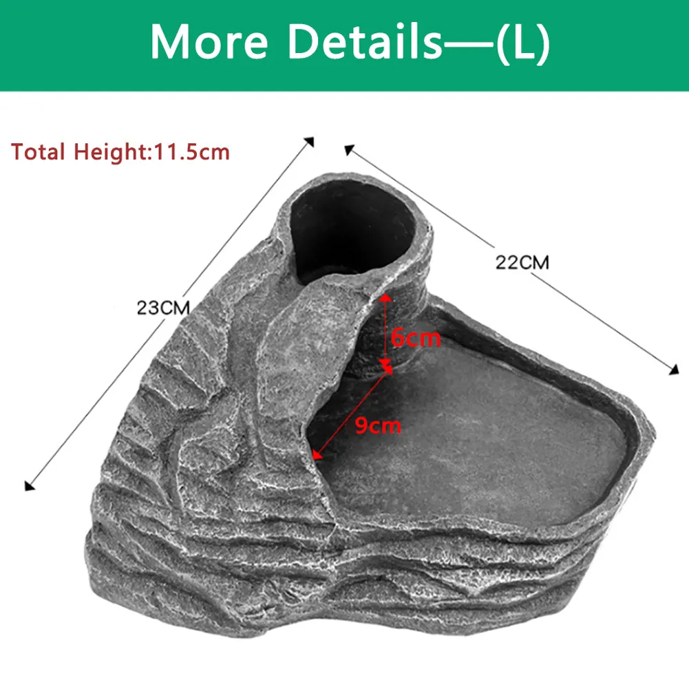 OMEM Turtle Hiding Place Cave Humidification Resin Rock Terrace Climbing Ladder Habitat Decoration