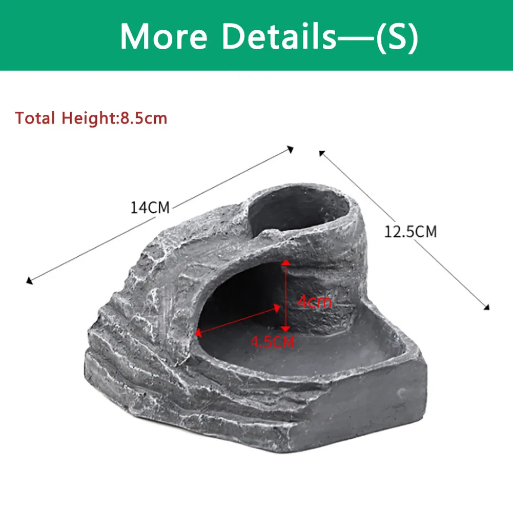 OMEM Turtle Hiding Place Cave Humidification Resin Rock Terrace Climbing Ladder Habitat Decoration