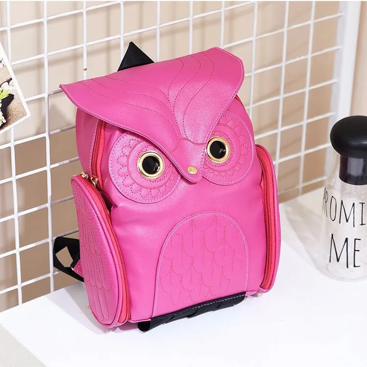 Owl Backpack Female  New Pu Personalized Backpack Korean Fashion Travel Bag Student Schoolbag Female Cross-Border