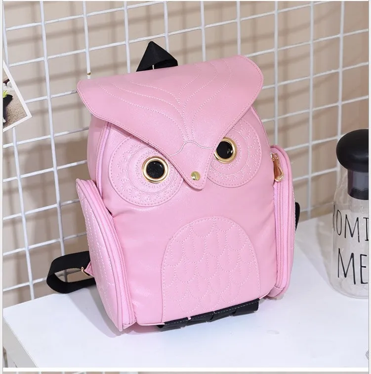 Owl Backpack Female  New Pu Personalized Backpack Korean Fashion Travel Bag Student Schoolbag Female Cross-Border