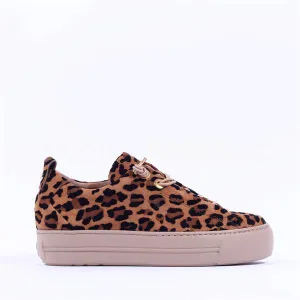 Paul Green Elastic Lace Leopard Print Trainers