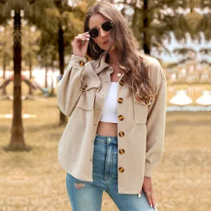 PEOPLETERRITORY New  Hot Trade New  Women's Clothing Autumn and Winter New Thickened Fleece Cardigan Jacket