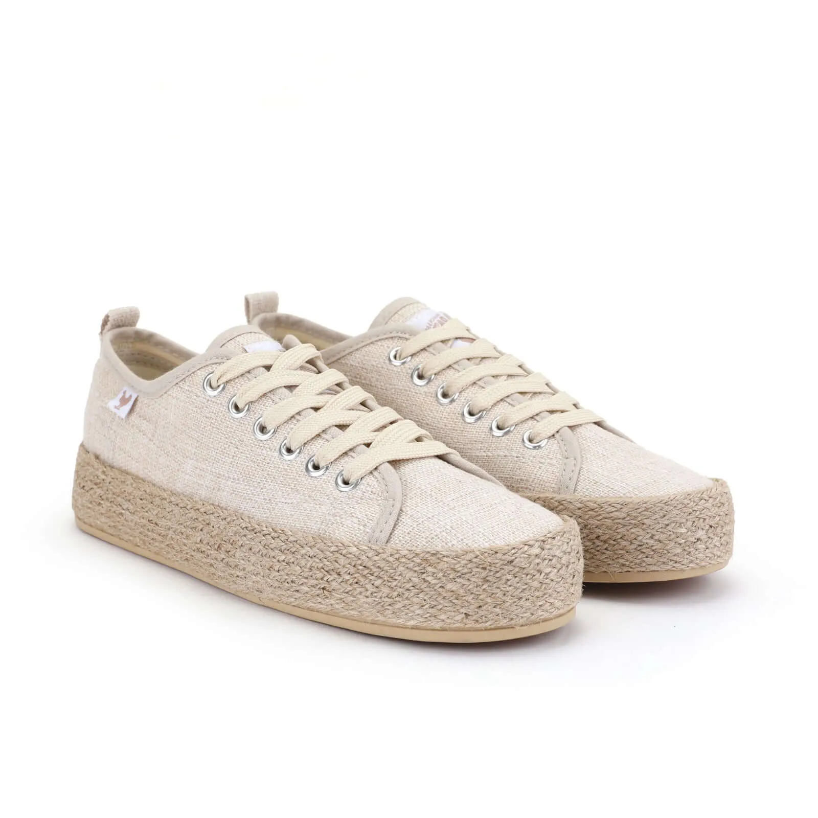 Pitas linen lace-up espadrille sneakers