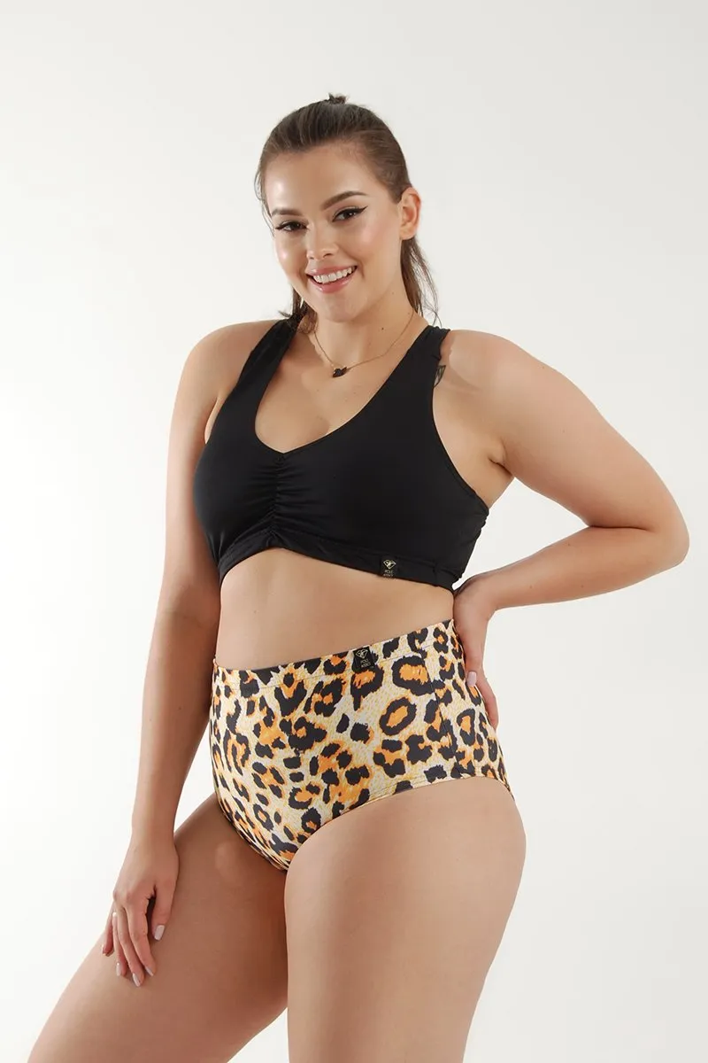 Pole Addict High Waisted Shorts - Sunrise Leopard