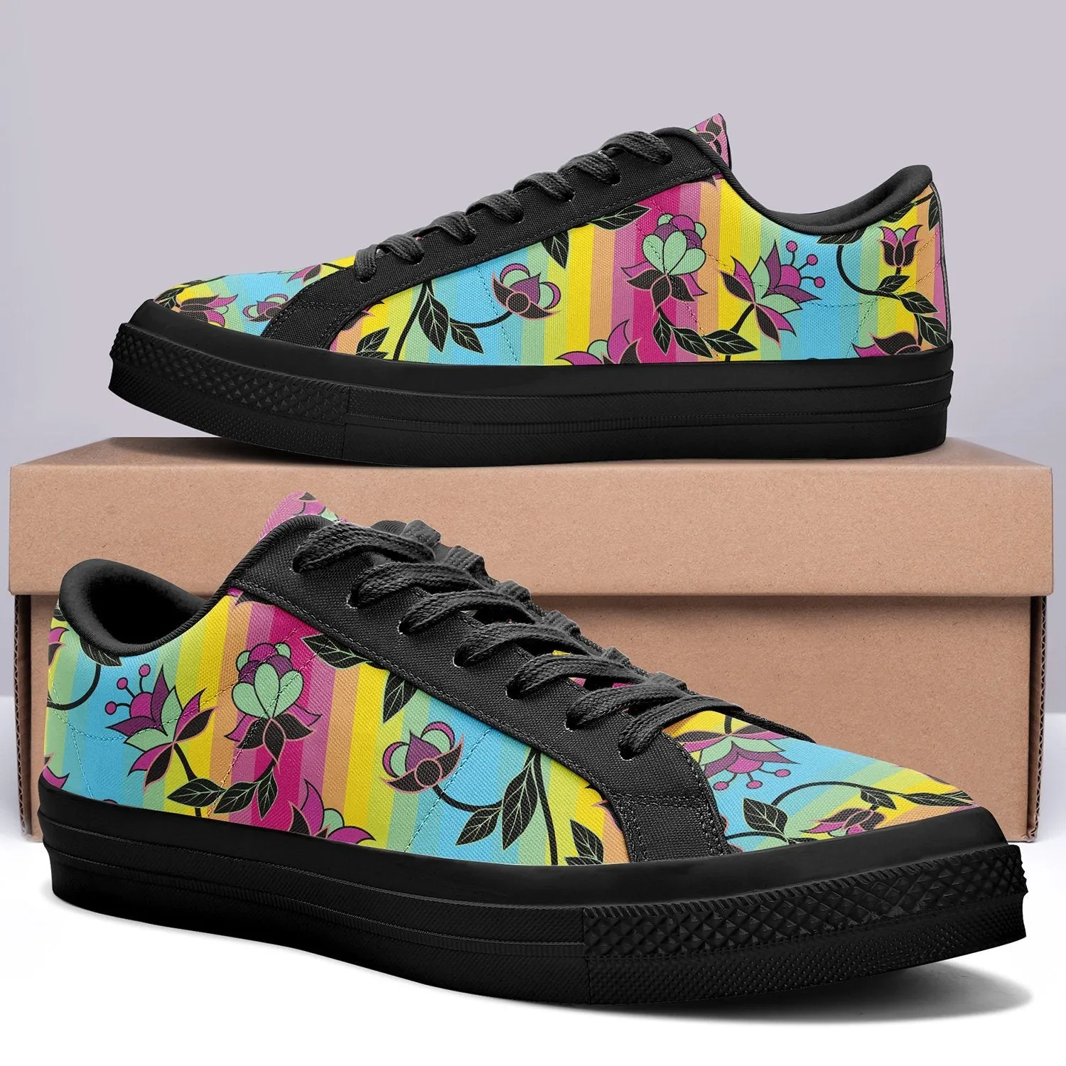 Powwow Carnival Aapisi Low Top Canvas Shoes Black Sole