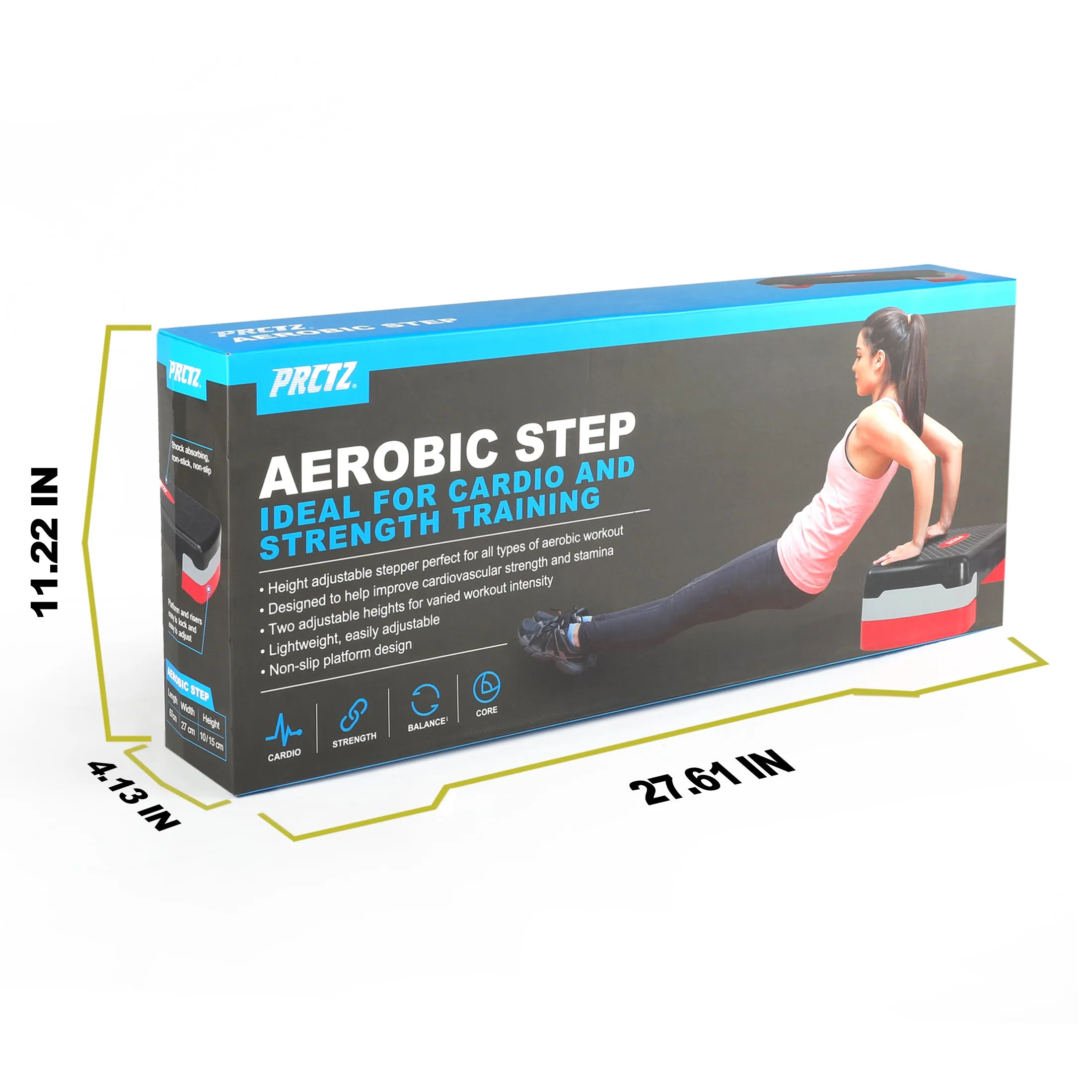 PRCTZ Aerobic Stepper, 26.8" x 10.08" Platform