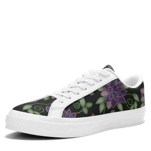 Purple Beaded Rose Aapisi Low Top Canvas Shoes White Sole