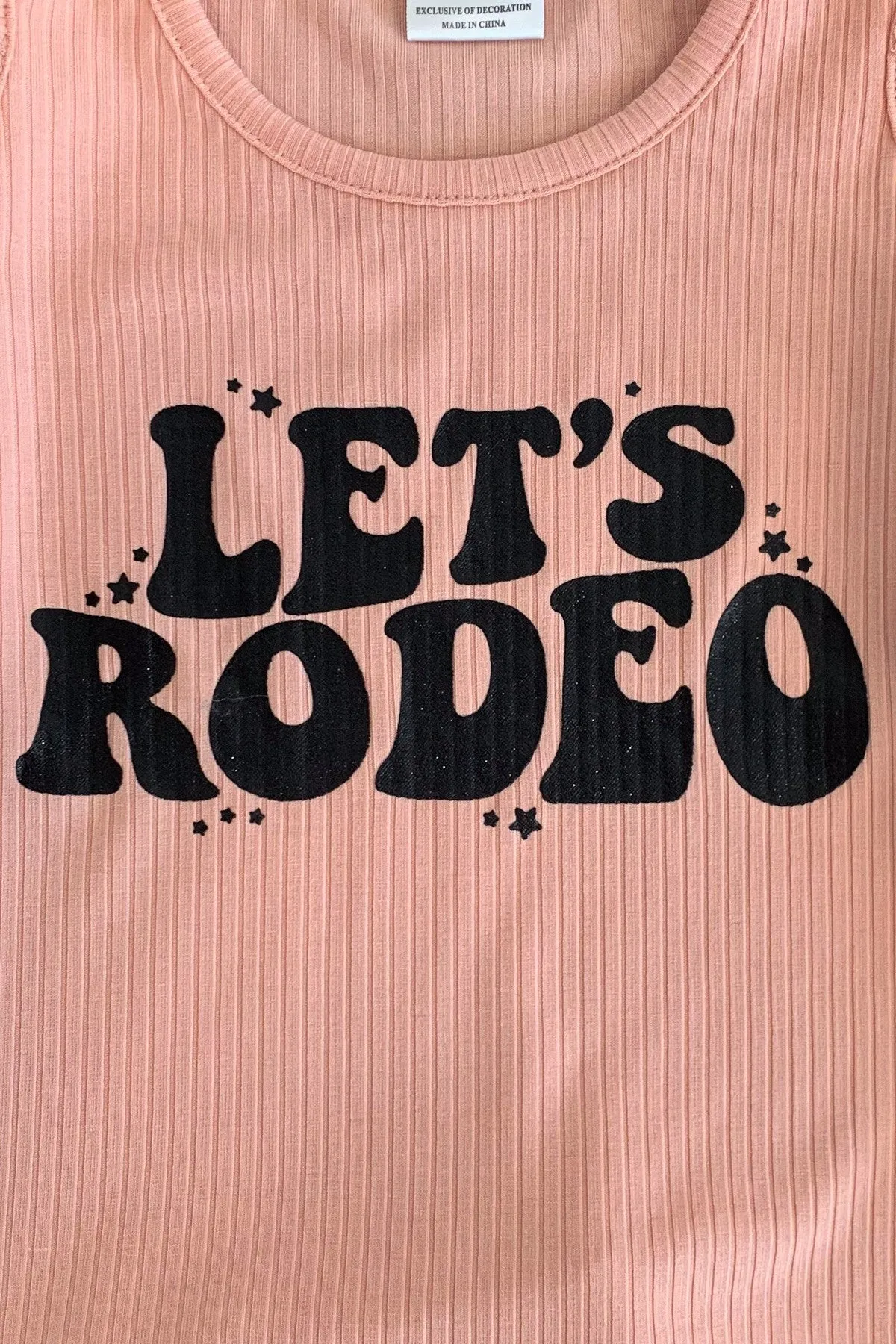 "Let's Rodeo" Sequin Star Denim Short Set