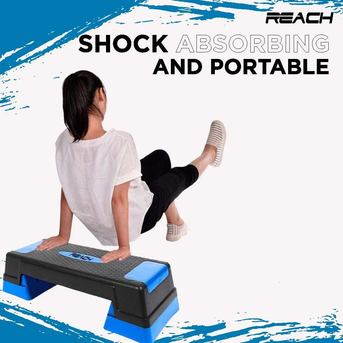 Reach Premium Adjustable Home Gym Fitness Stepper for Exercise | Gym Bench, Workout Bench Best For Weight Loss | Workout Board with Non-Slip Surface & Good Quality Material (Blue & Black)