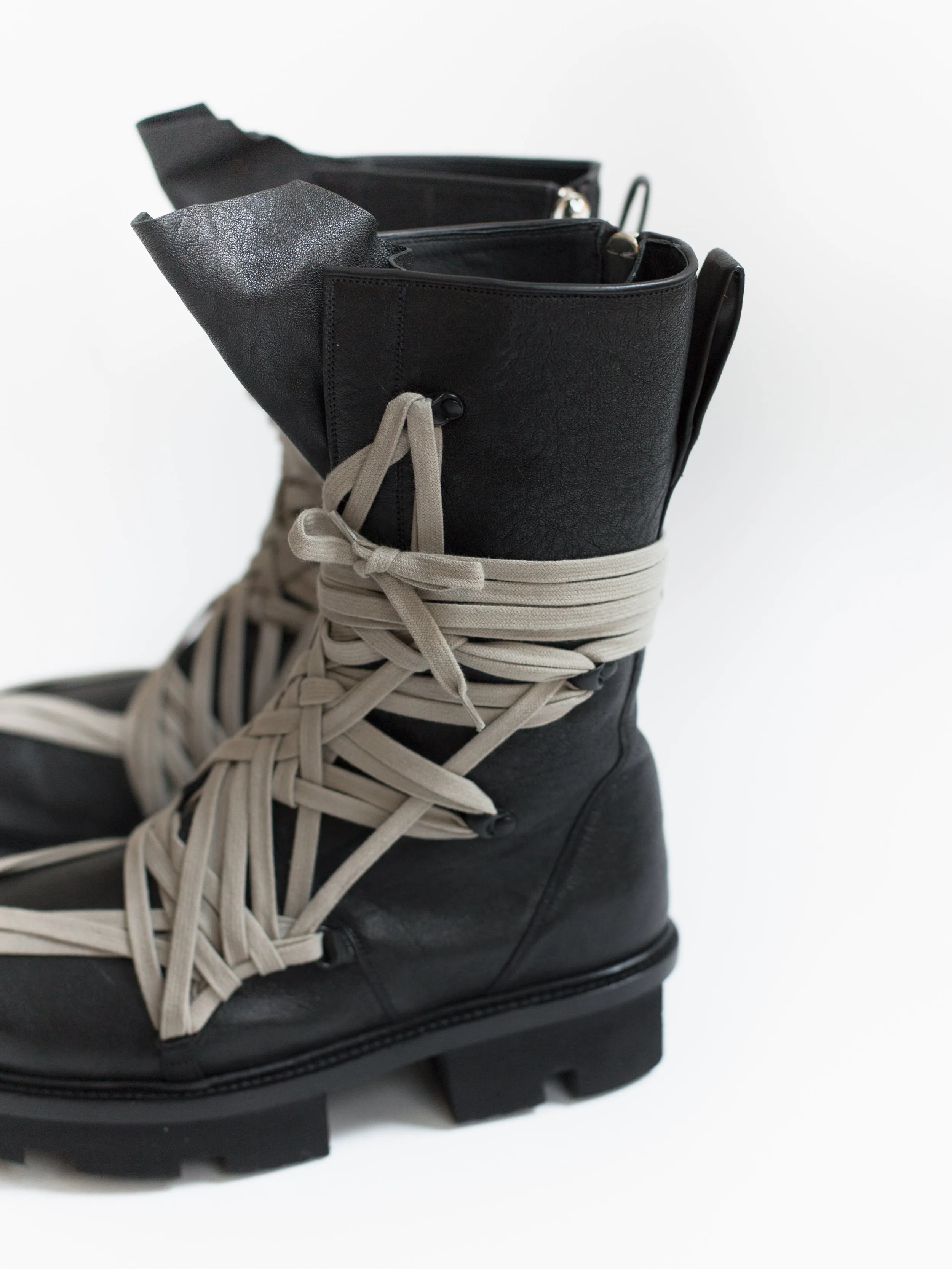 Rick Owens SS20 Megatooth Laced Army Boots