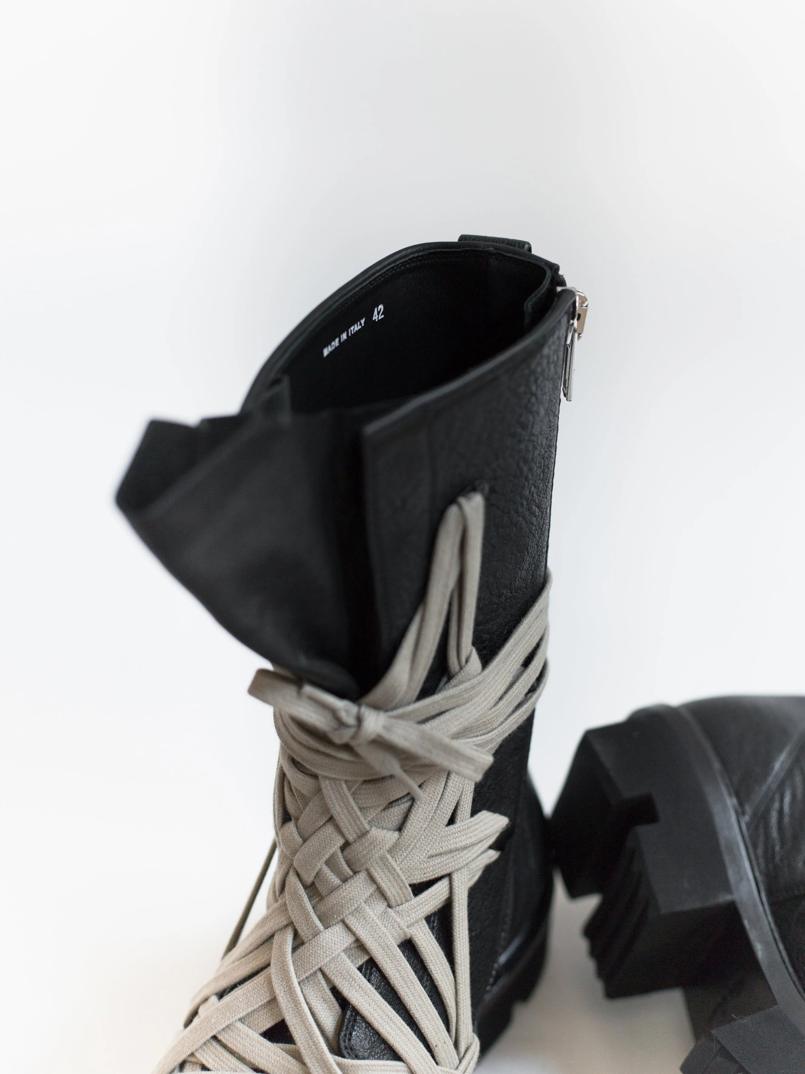 Rick Owens SS20 Megatooth Laced Army Boots