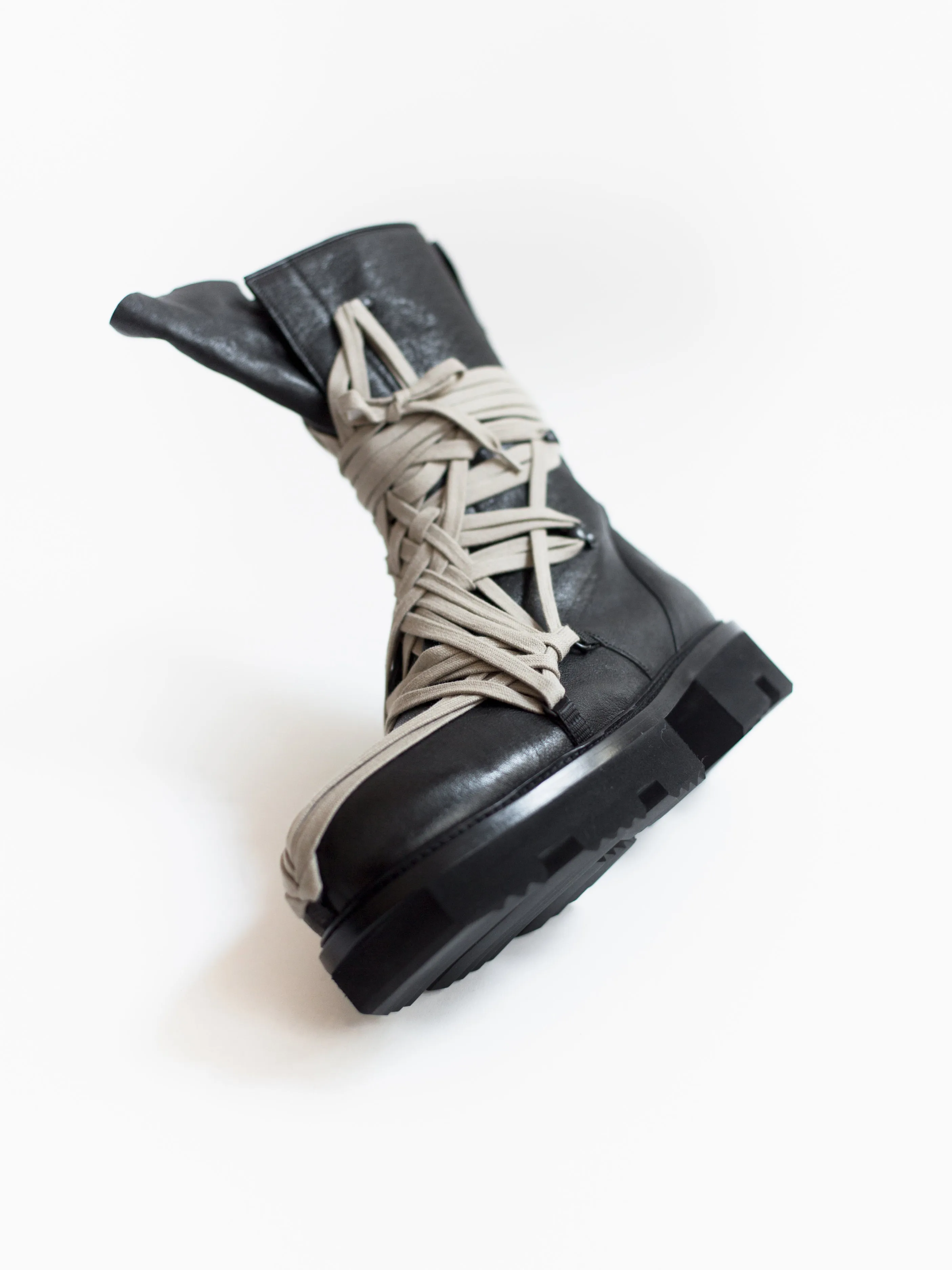 Rick Owens SS20 Megatooth Laced Army Boots