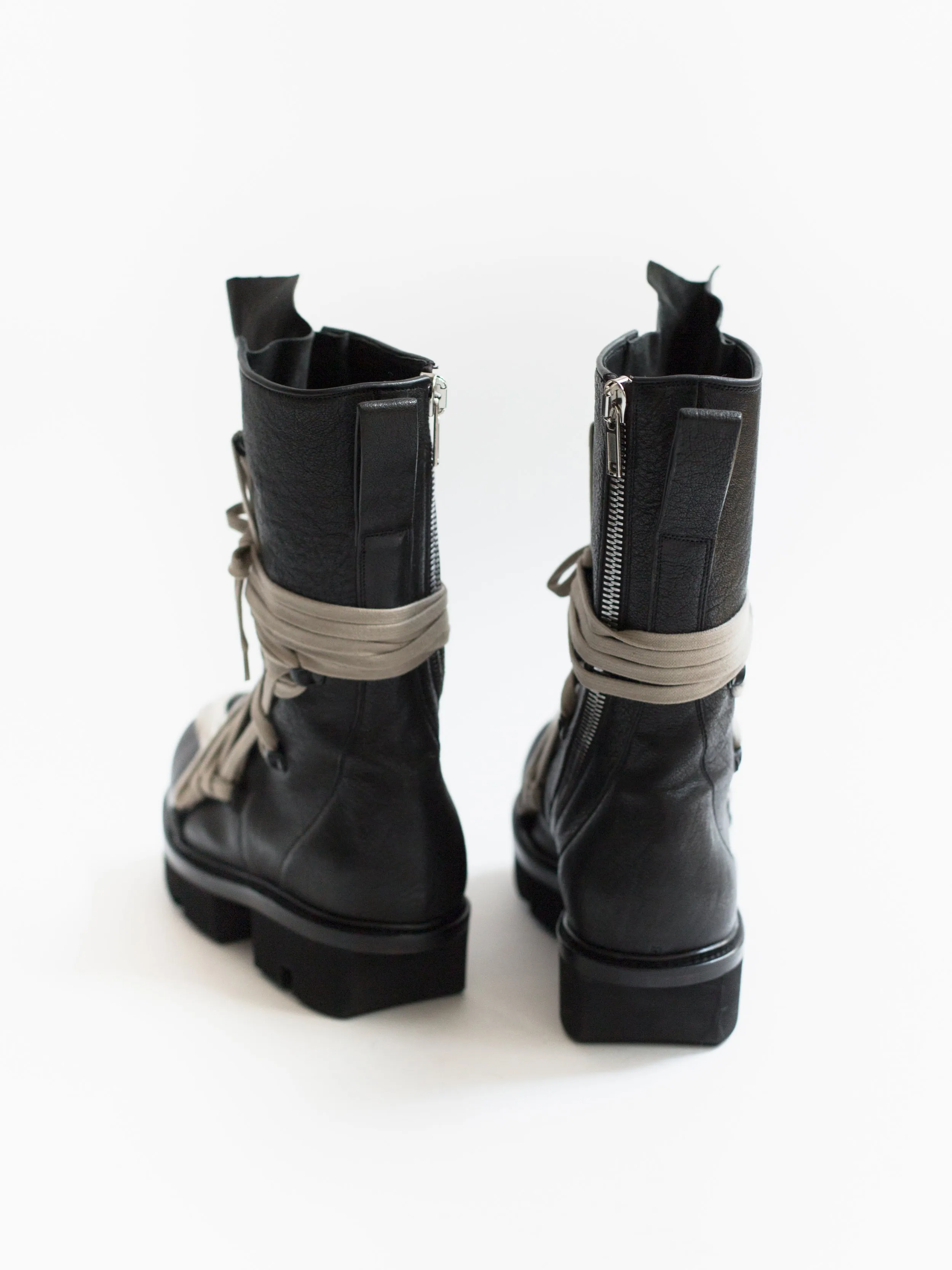 Rick Owens SS20 Megatooth Laced Army Boots