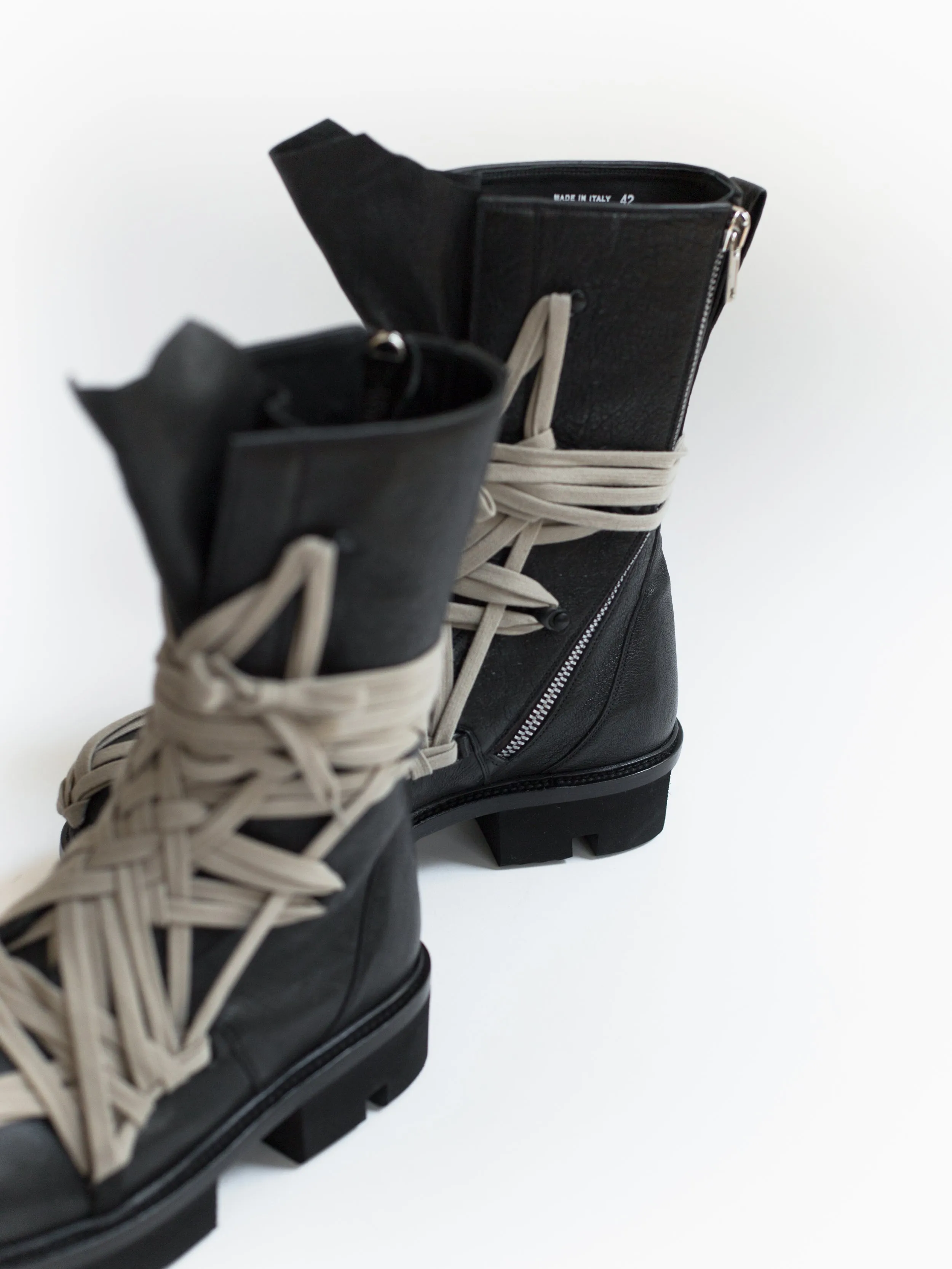 Rick Owens SS20 Megatooth Laced Army Boots