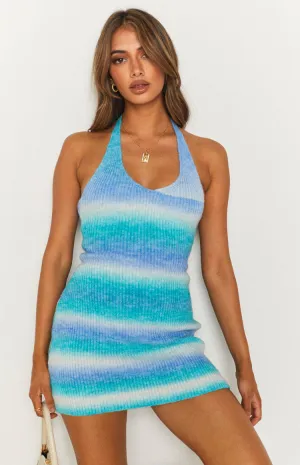 Rylie Spacedye Halter Dress Blue