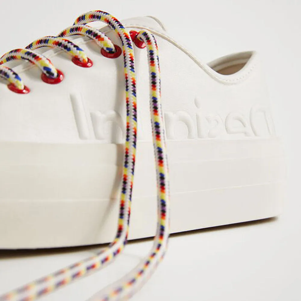 Scarpe Donna DESIGUAL Sneakers con Platform colore Bianco e Lacci Multicolor