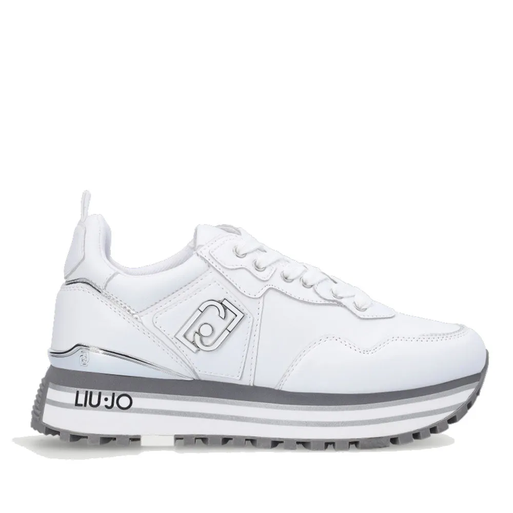 Scarpe Donna LIU JO Sneakers Platform Wonder 01 in Pelle Bianca