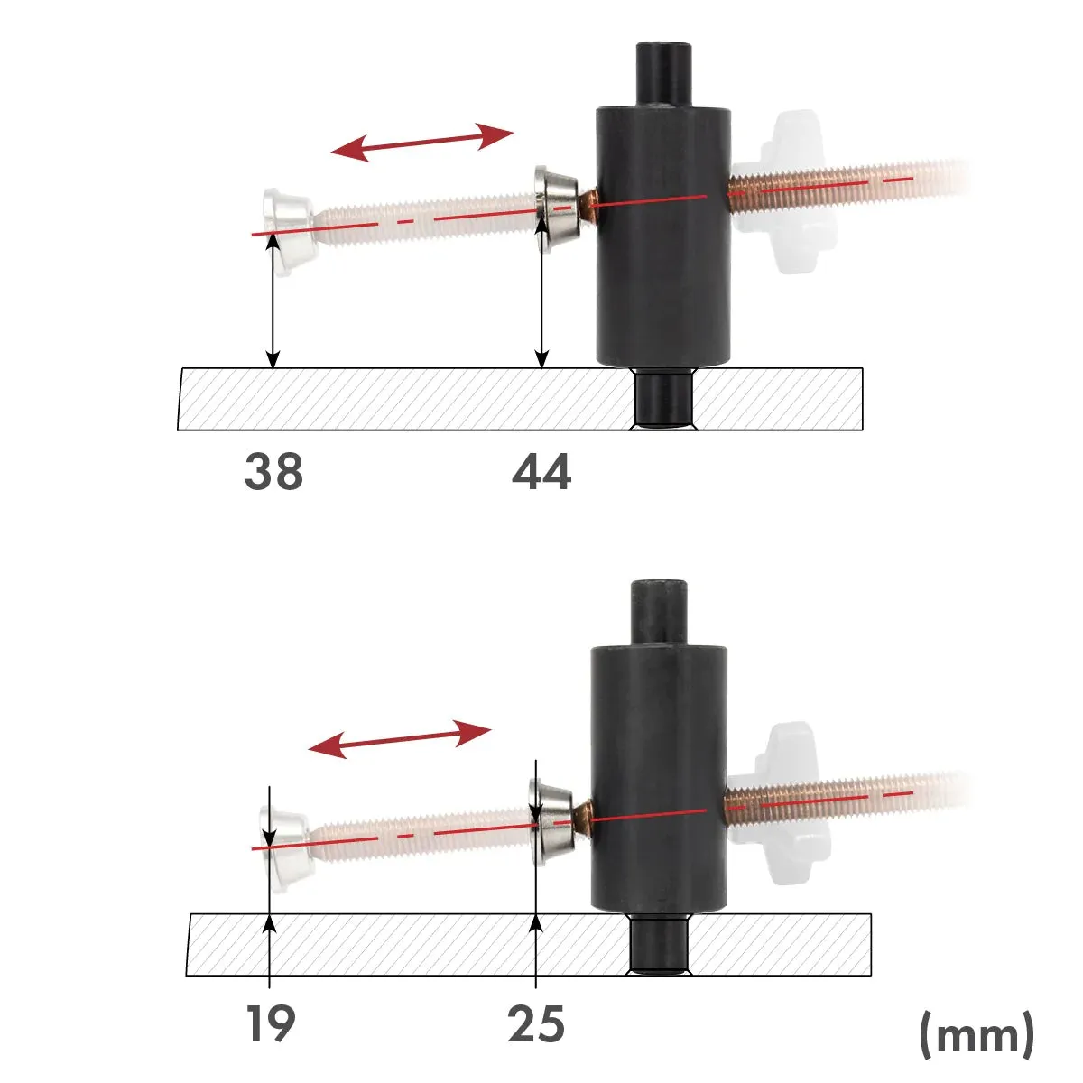 Side Push Clamp XL, Fits 16 mm Holes